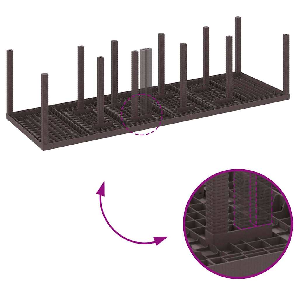 Garden Dining Set 11 pcs Brown and Anthracite Rattan