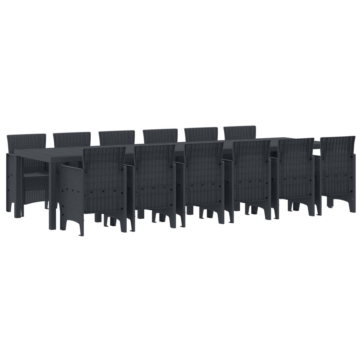 Garden Dining Set 13 pcs Anthracite Polt rattan