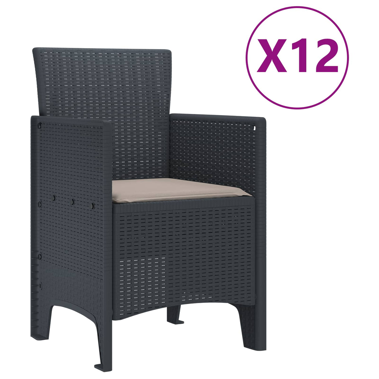 Garden Dining Set 13 pcs Anthracite Polt rattan