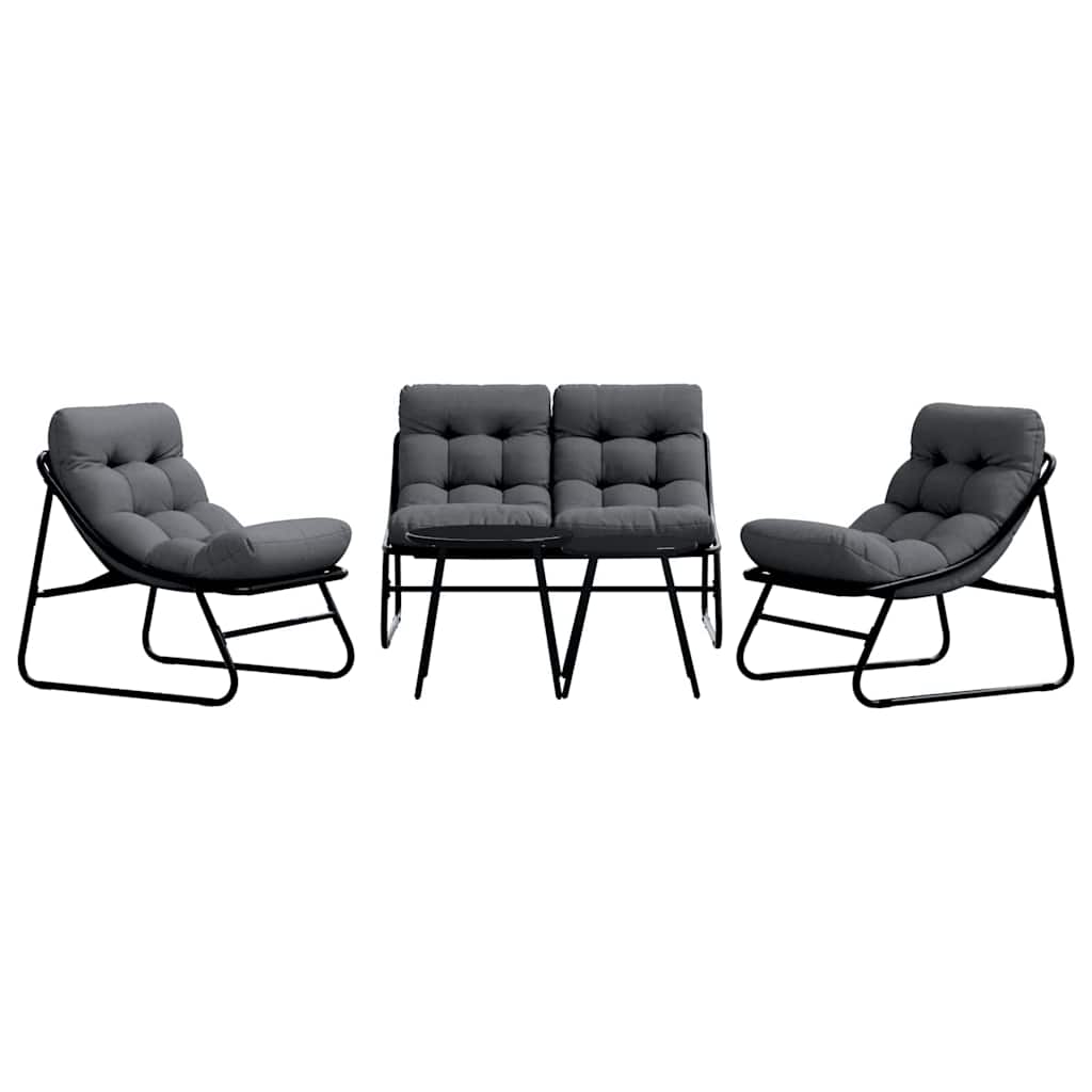 Garden Dining Set 5 pcs Black Steel