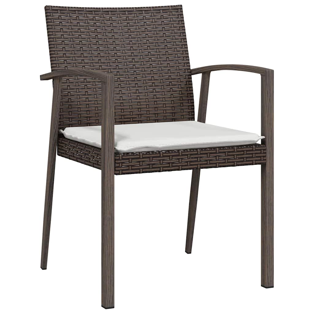 Garden Dining Set 7 pcs Brown and Black PE Rattan