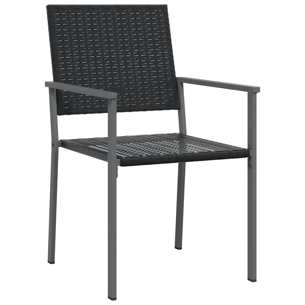 Garden Dining Set 9 pcs Black PE Rattan