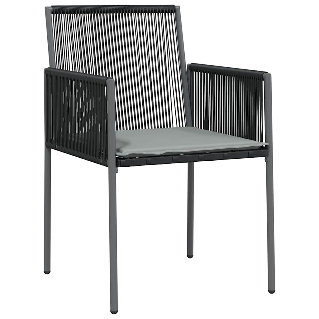 Garden Dining Set 9 pcs Black PE Rattan