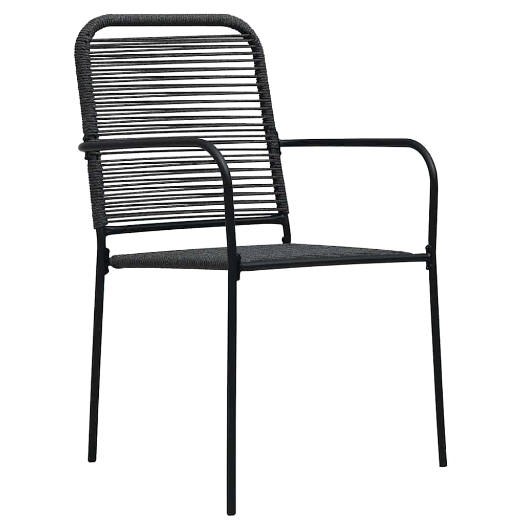 Garden Dining Set 3 pcs Black Powder-Coated Steel