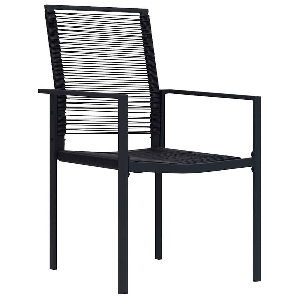 Garden Dining Set 7 pcs Black Powder-Coated Steel