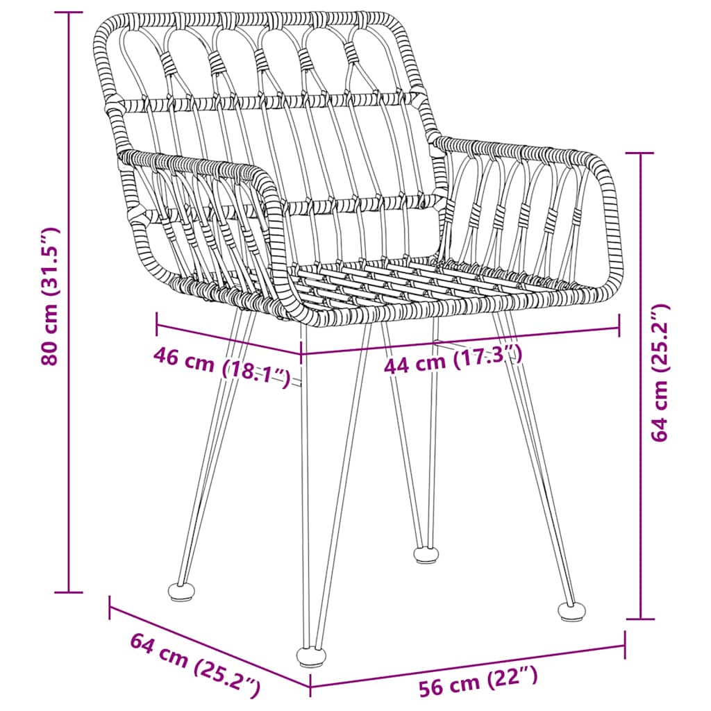Garden Dining Set 9 pcs Brown Powder-Coated Steel