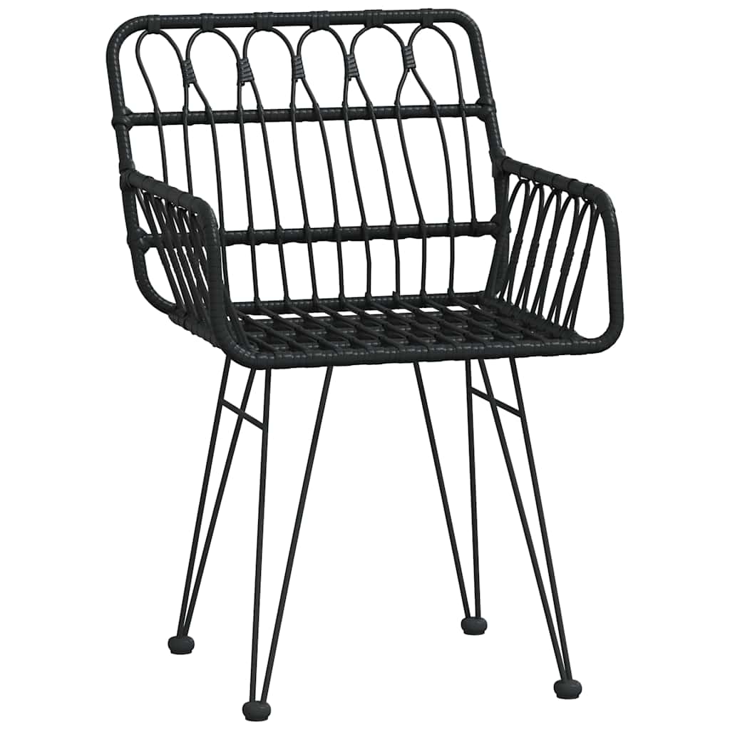 Garden Dining Set 3 pcs Black Powder-Coated Steel