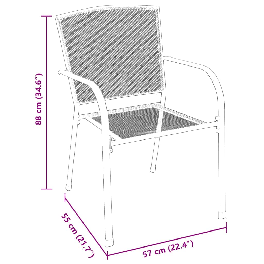 Garden Dining Set 7 pcs Anthracite Powder-Coated Steel