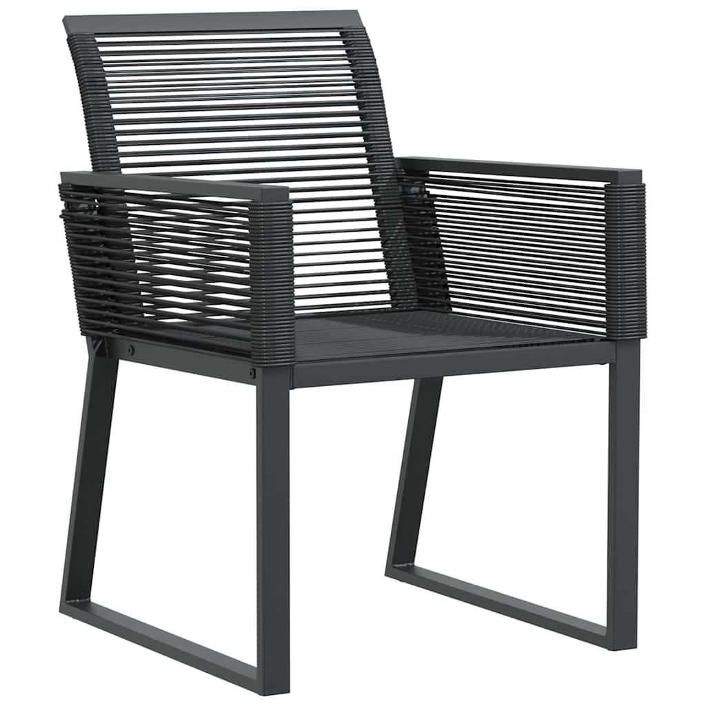 Garden Dining Set 7 pcs Black Powder-Coated Steel