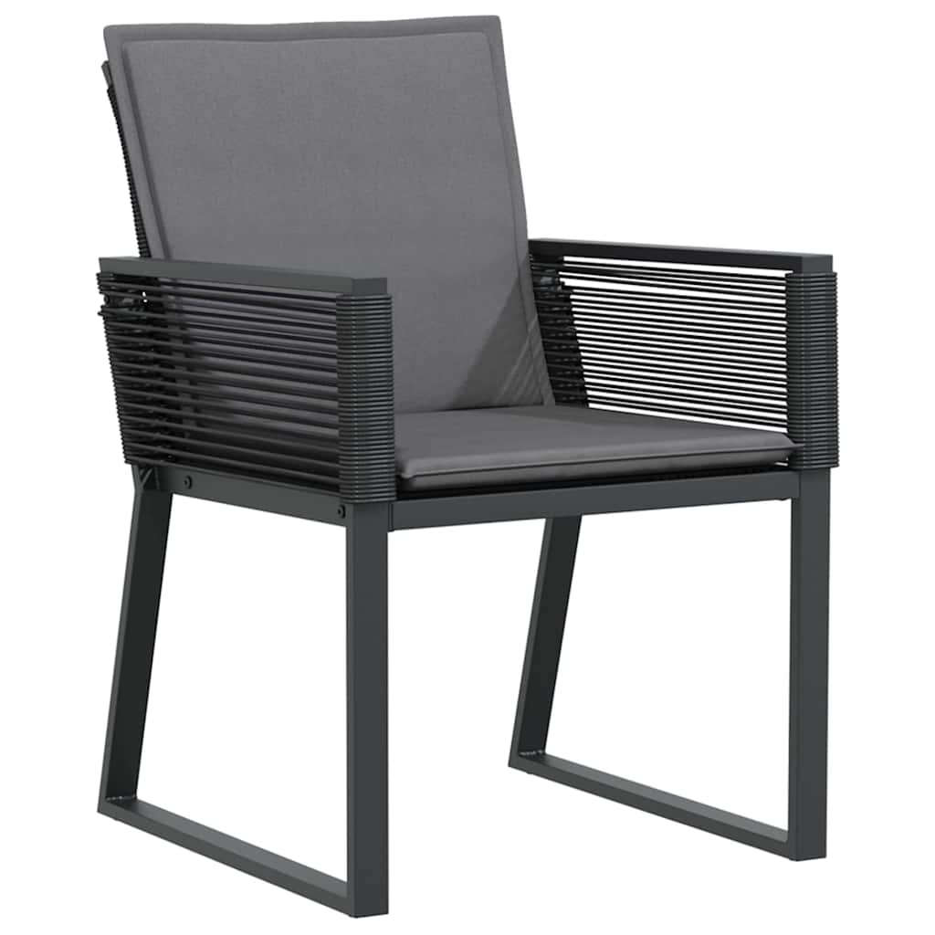 Garden Dining Set 7 pcs Black Powder-Coated Steel