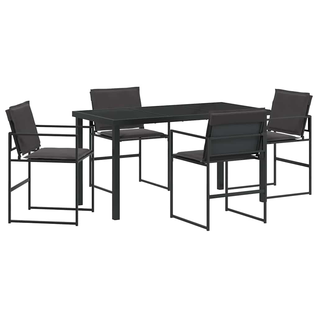 Garden Dining Set 5 pcs Black 140 x 70 x 73 cm