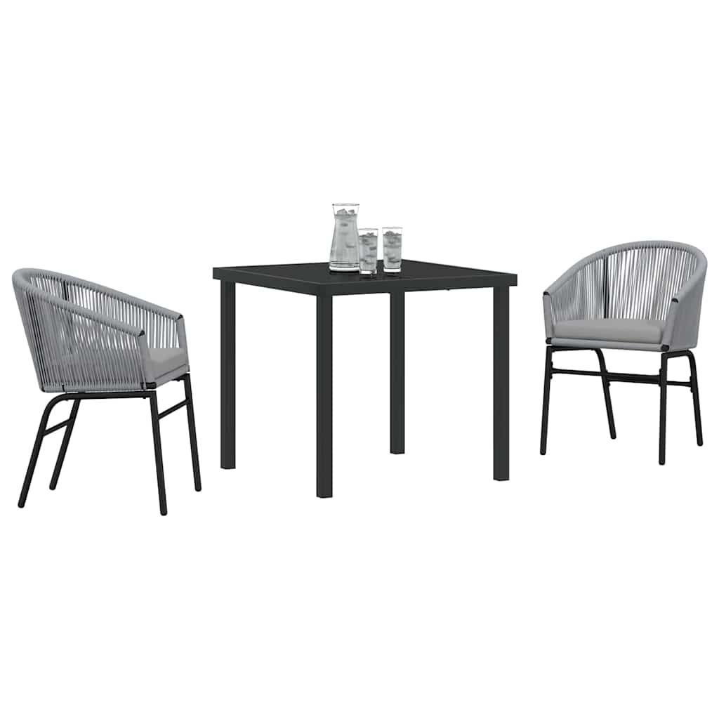 Garden Dining Set 3 pcs Anthracite Powder-Coated Steel