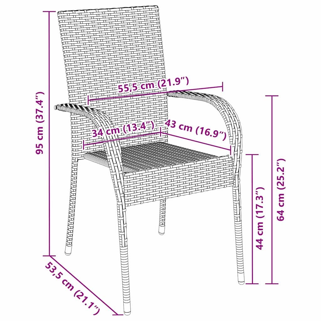 Garden Dining Set 3 pcs Brown Powder-Coated Steel