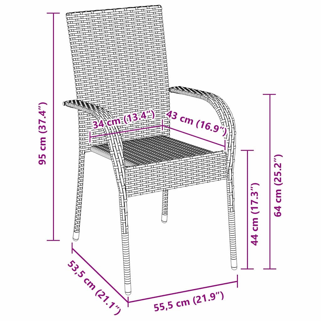 Garden Dining Set 7 pcs Brown Powder-Coated Steel
