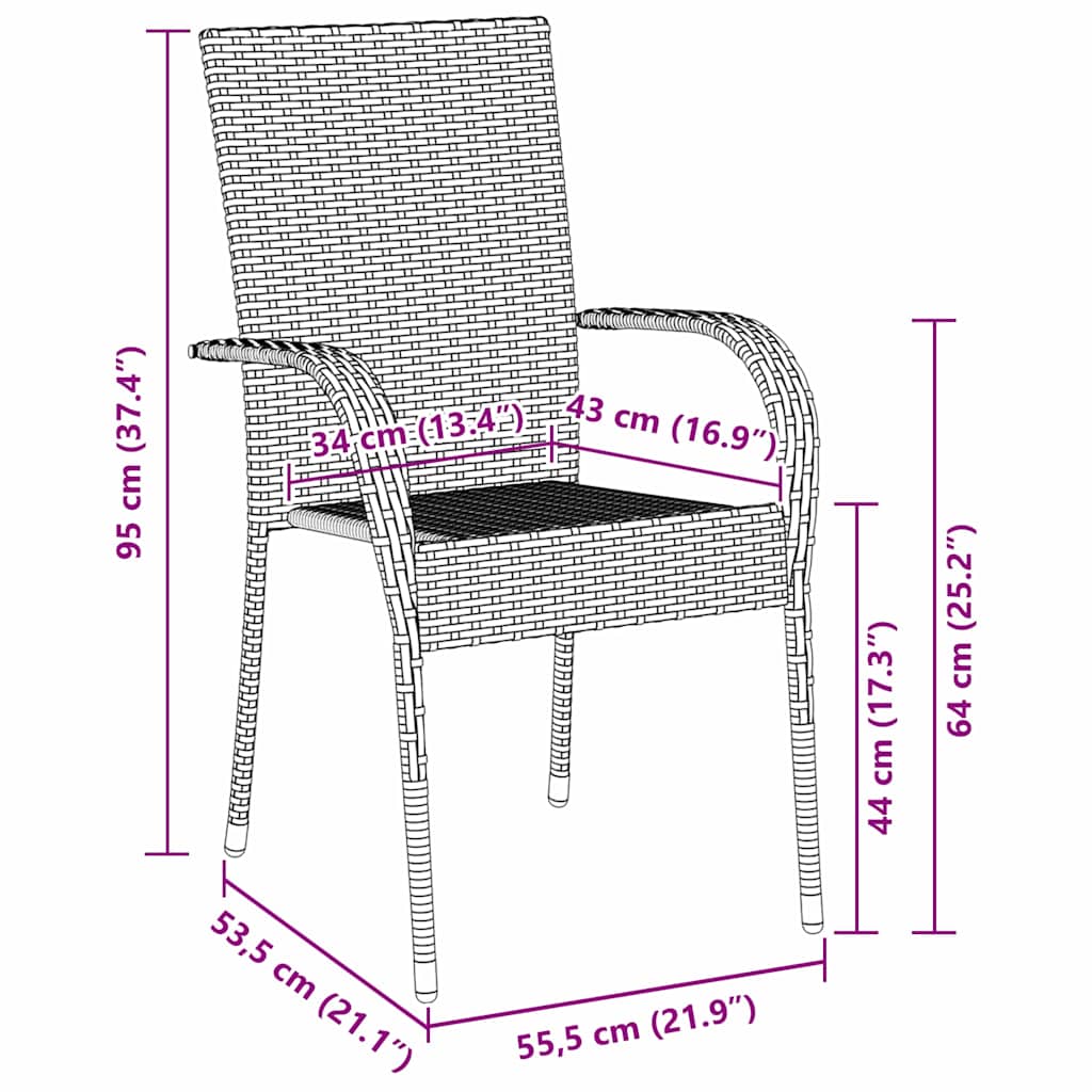 Garden Dining Set 7 pcs Black Powder-Coated Steel