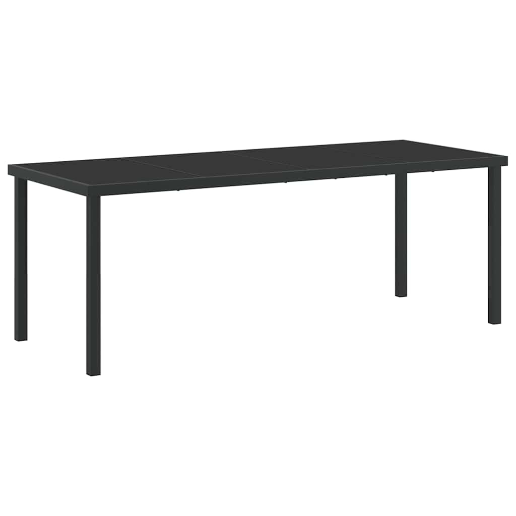 Garden Dining Set 7 pcs Black Powder-Coated Steel