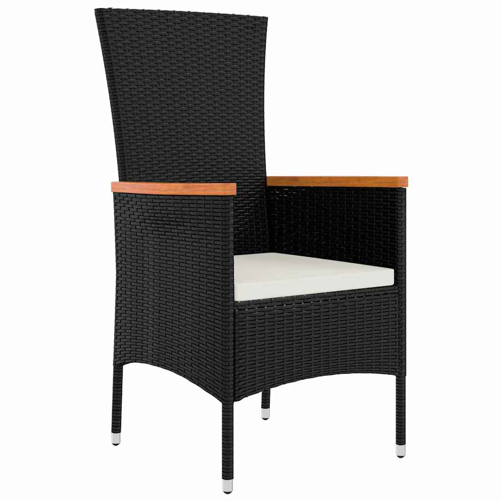 Garden Dining Set 7 pcs Black Powder-Coated Steel