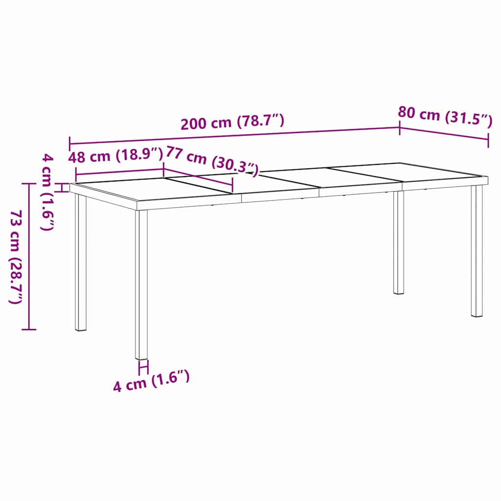 Garden Dining Set 7 pcs Black Powder-Coated Steel
