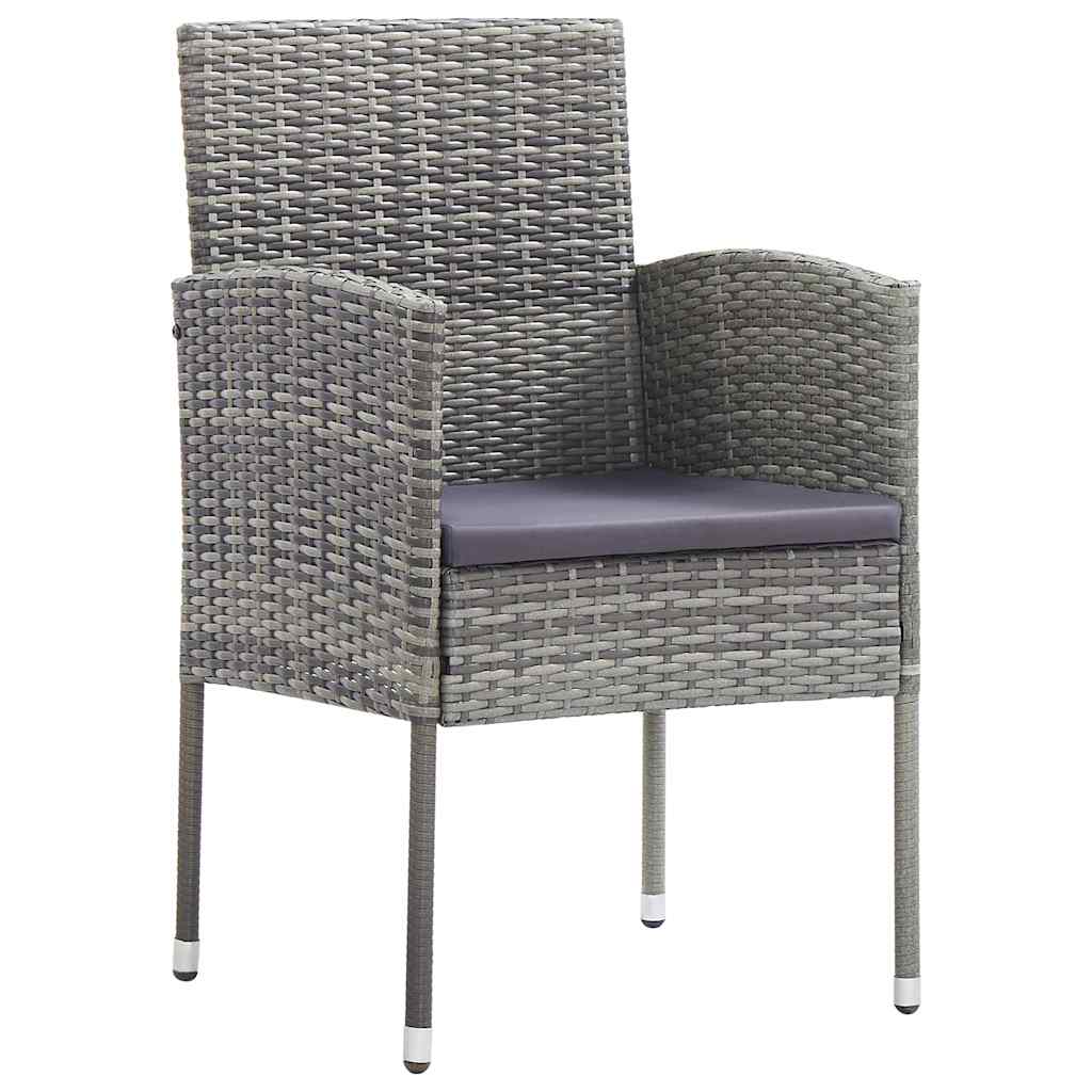 Garden Dining Set 9 pcs Grey Poly Rattan