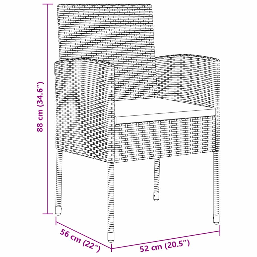 Garden Dining Set 9 pcs Grey Poly Rattan