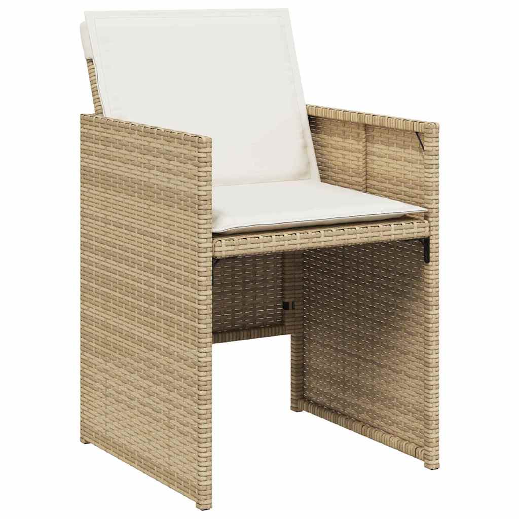 Garden Dining Set 9 pcs Beige Poly Rattan