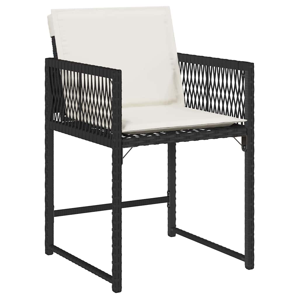 Garden Dining Set 5 pcs Black Poly Rattan