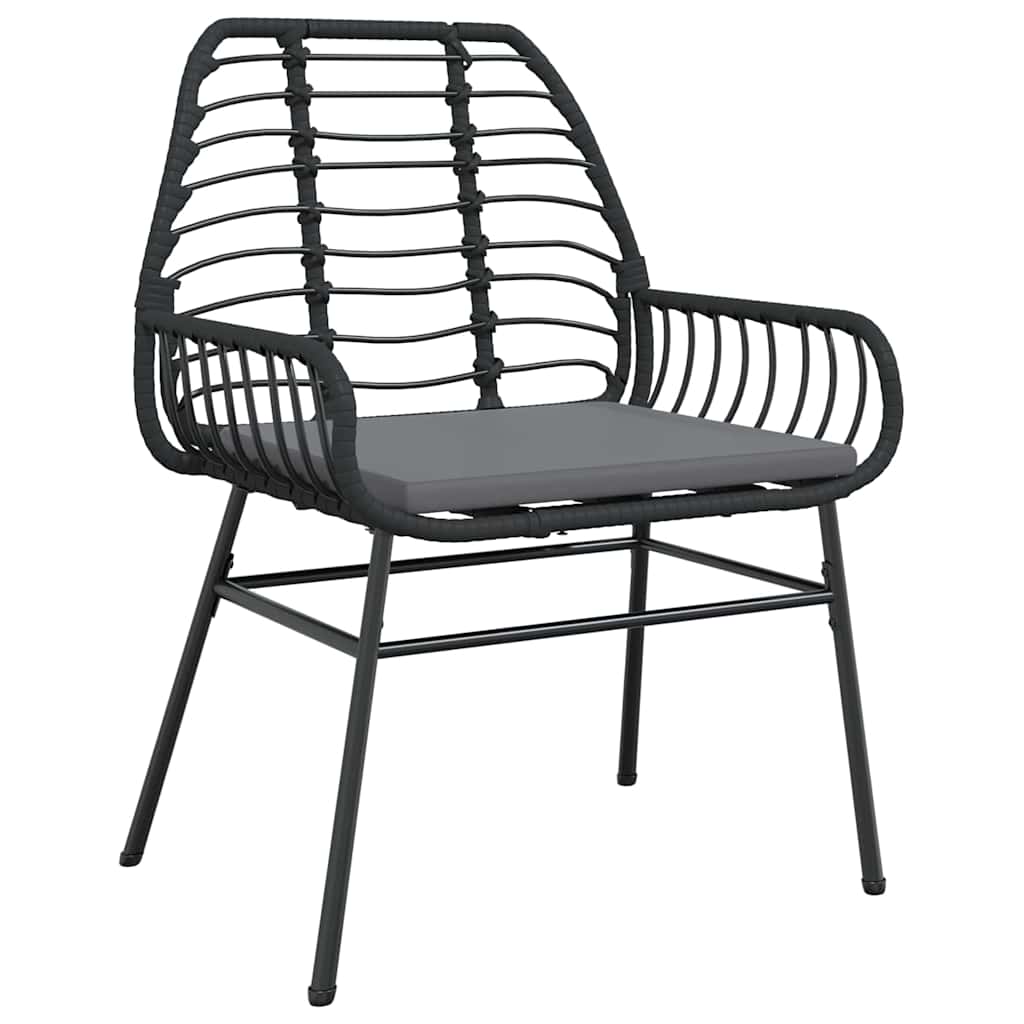 Garden Dining Set 7 pcs Black Poly Rattan