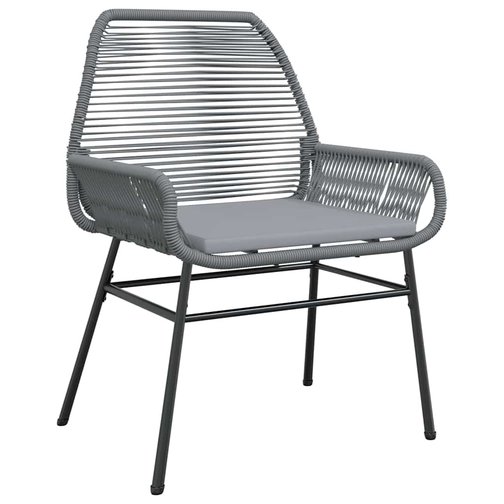Garden Dining Set with Cushion 5 pcs Grey Poly Rattan