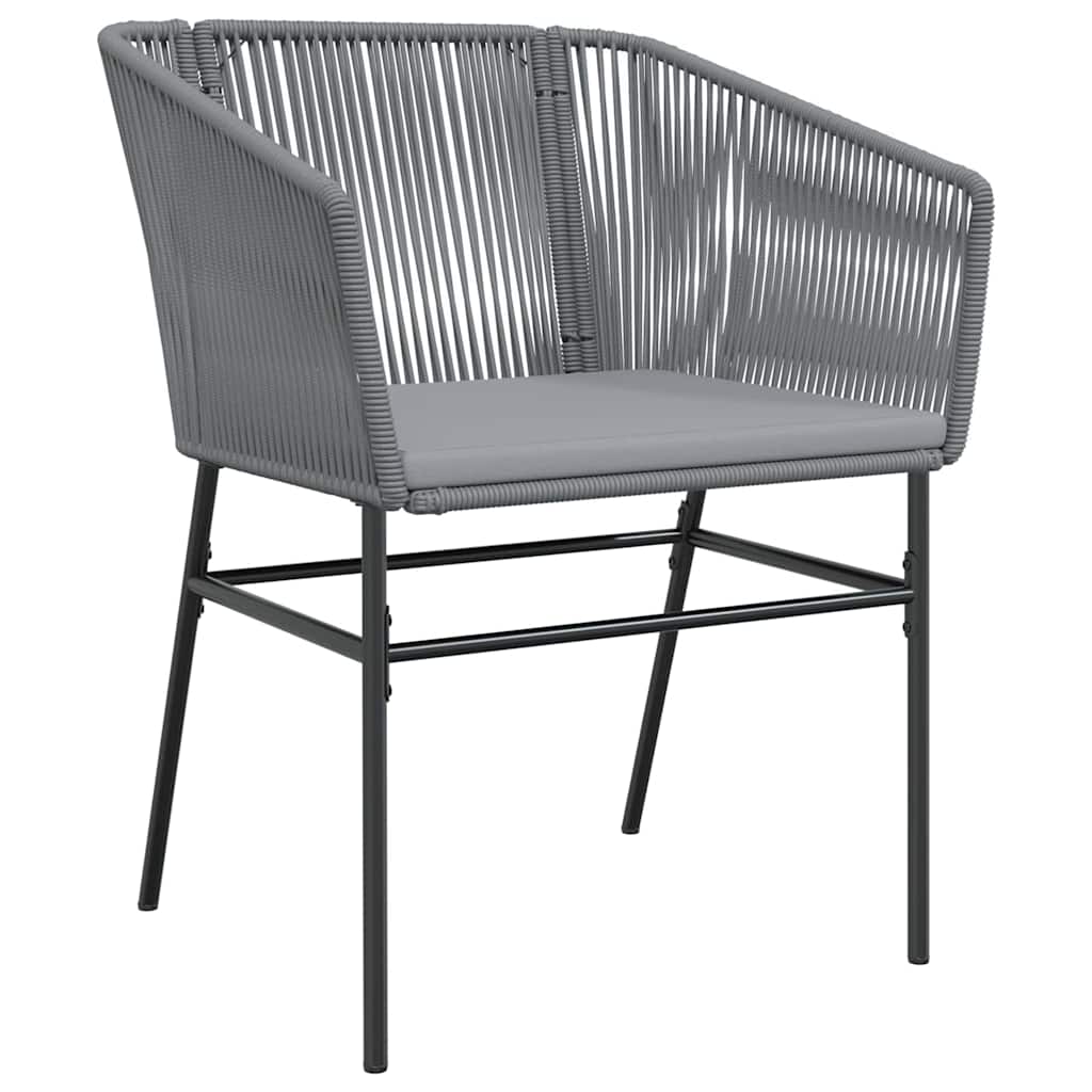 Garden Dining Set with Cushion 9 pcs Grey Powder-Coated Steel