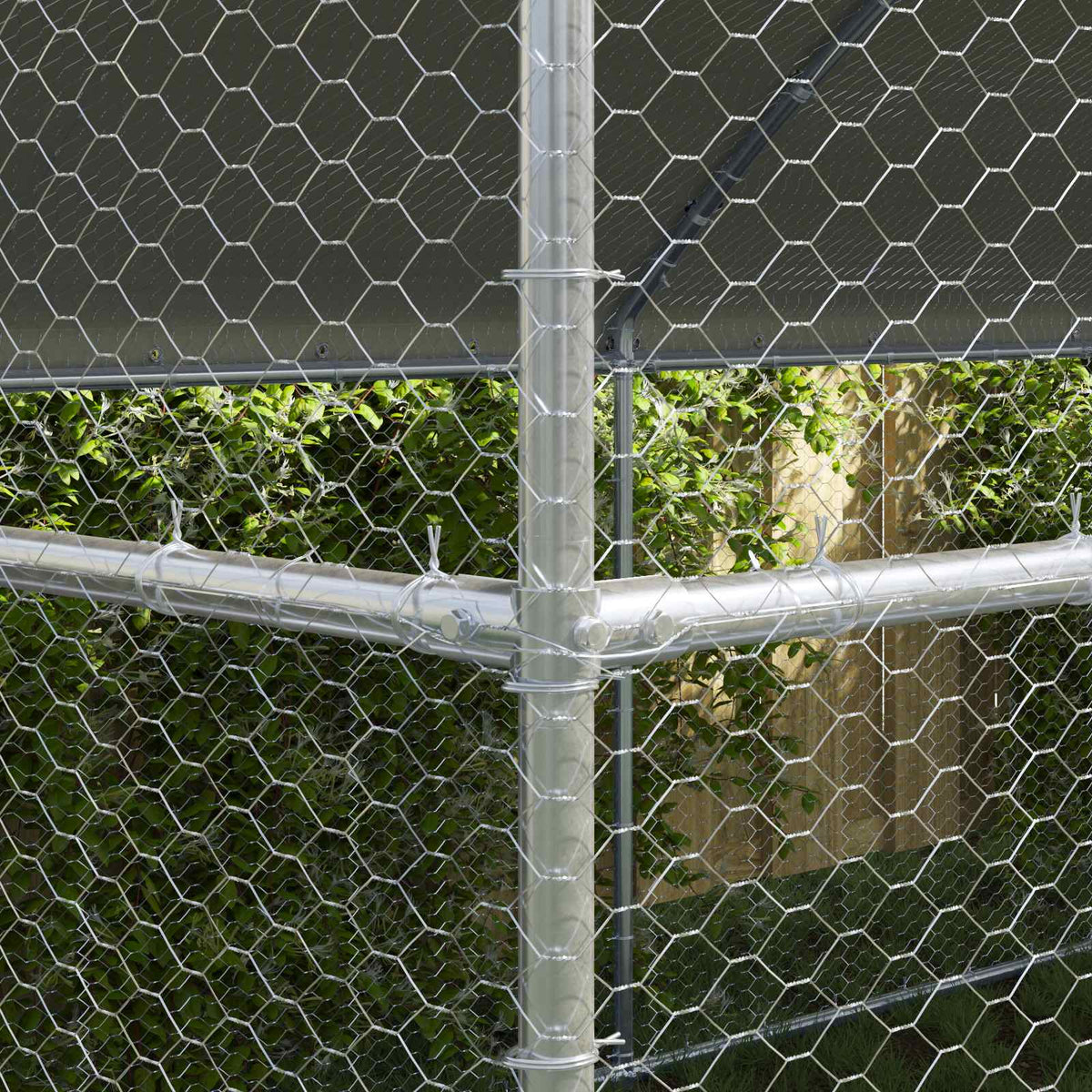 Chicken Cage with 2 Doors 2 pcs Silver 400x200x200cm