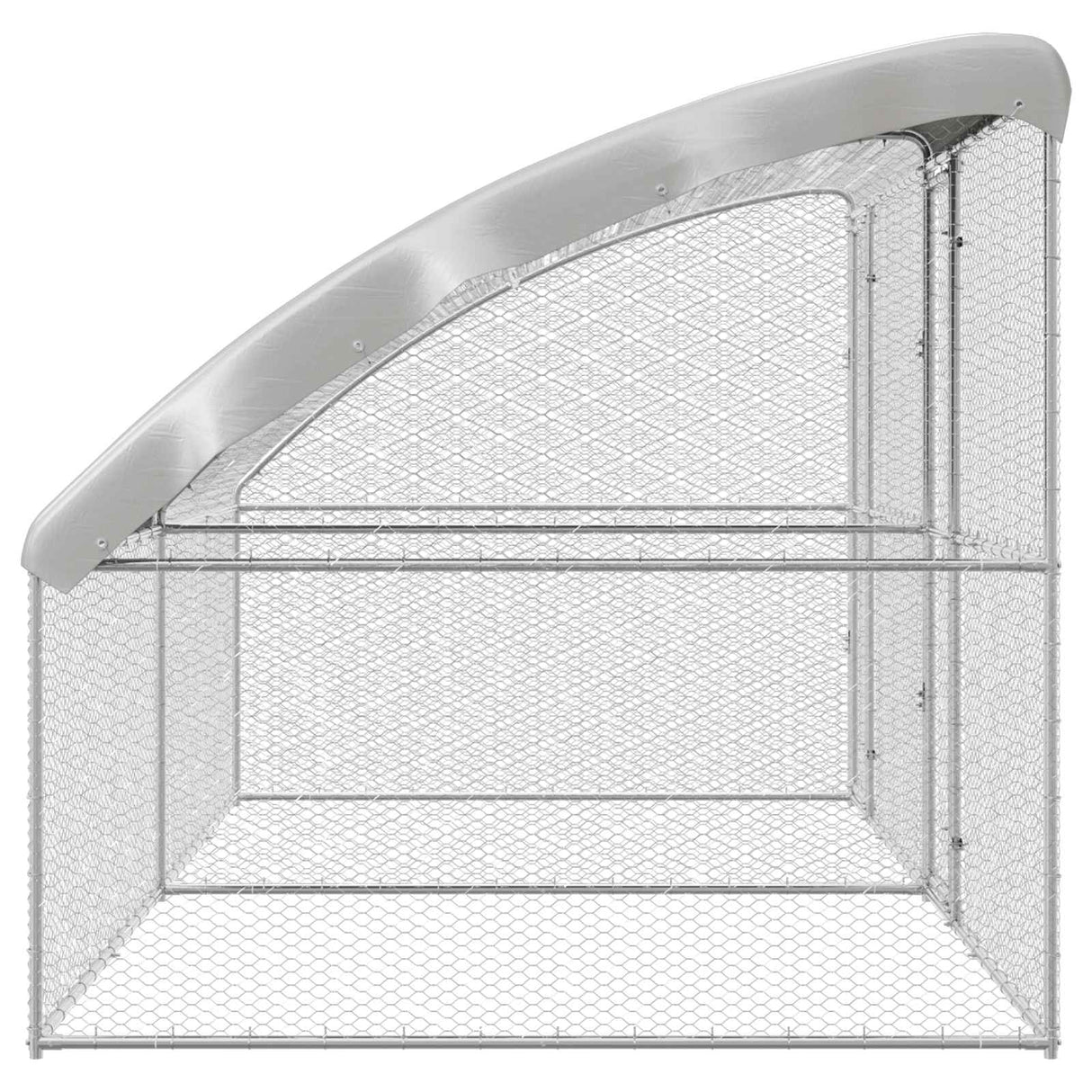 Chicken Cage with 2 Doors 2 pcs Silver 400x200x200cm