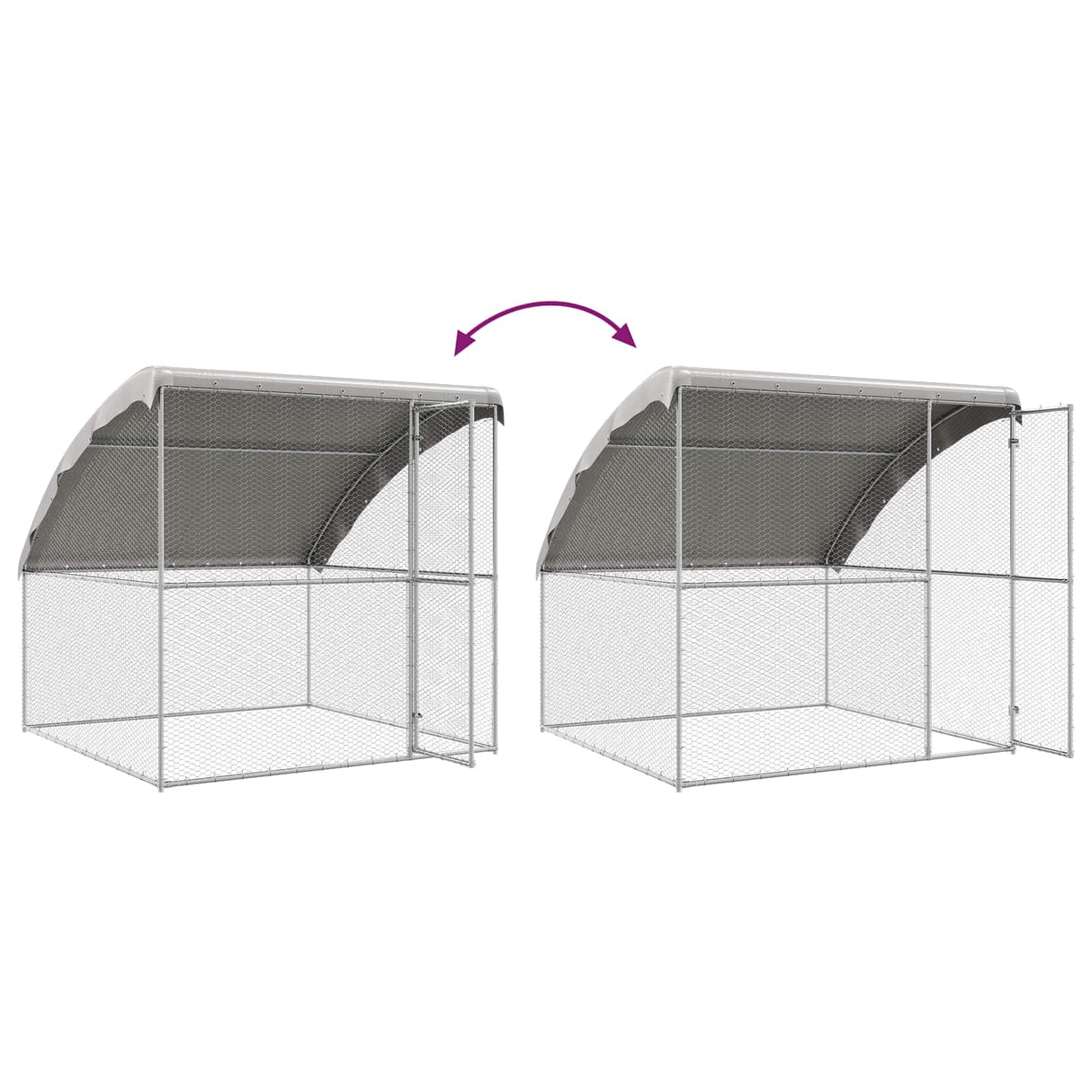 Chicken Cage with 3 Doors 3 pcs Silver 600x200x200cm