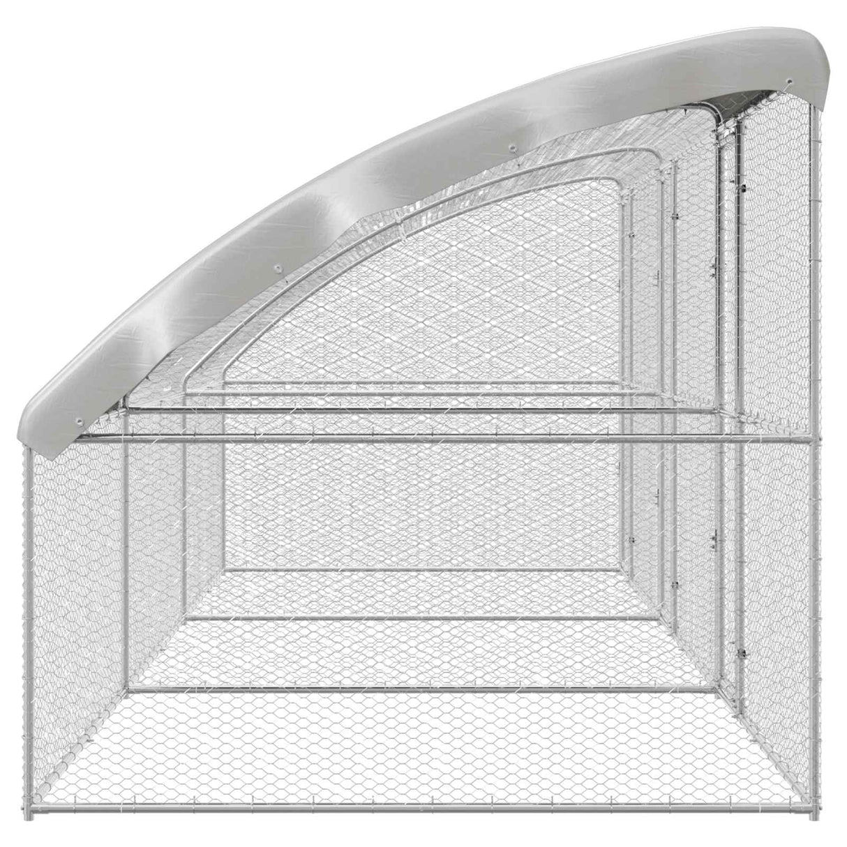 Chicken Cage with 3 Doors 3 pcs Silver 600x200x200cm