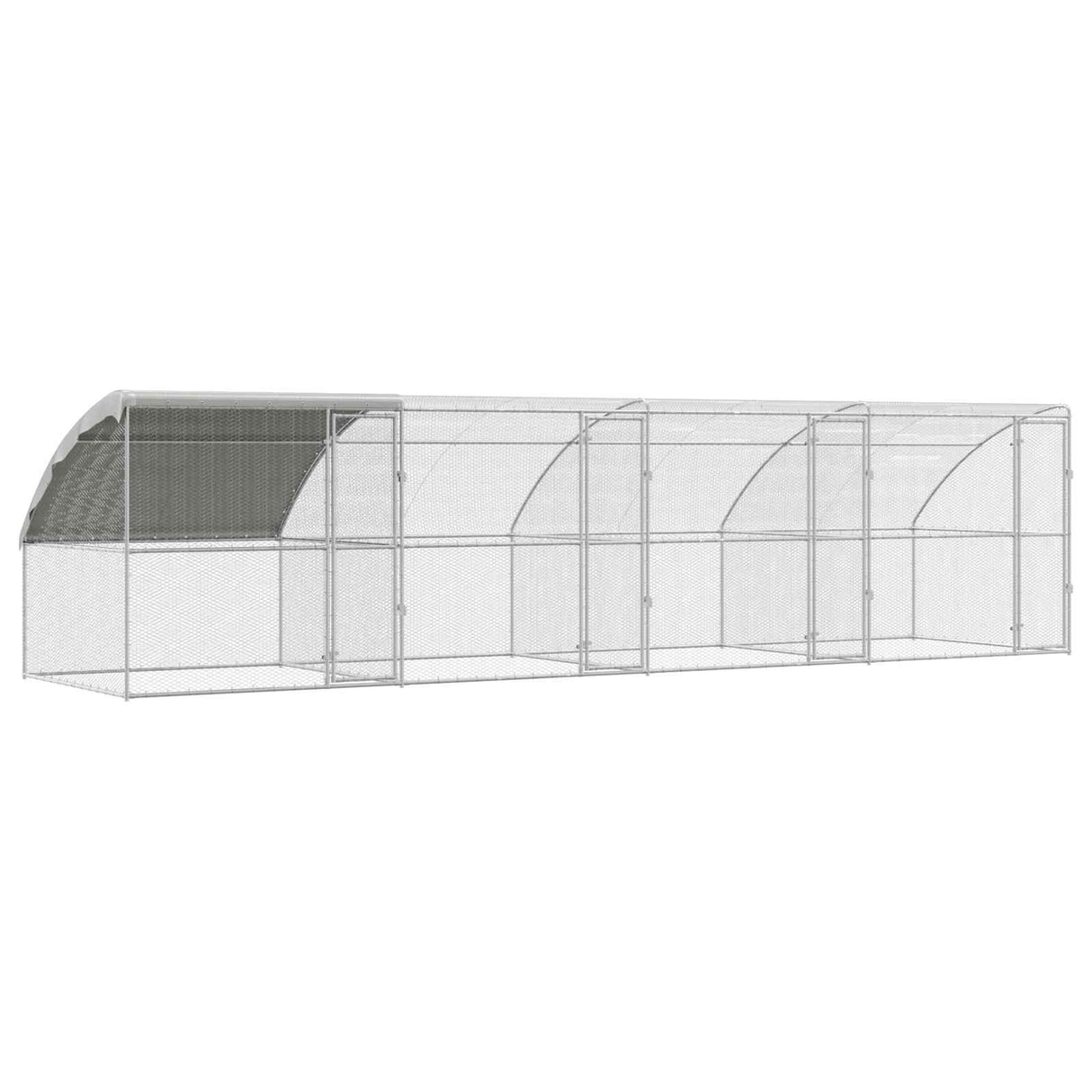 Chicken Cage 4 pcs Silver 800 x 200 x 200 cm Steel and PE