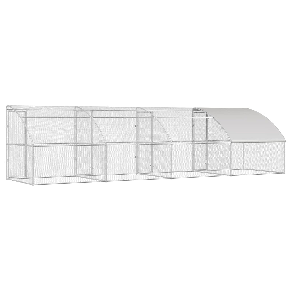 Chicken Cage 4 pcs Silver 800 x 200 x 200 cm Steel and PE