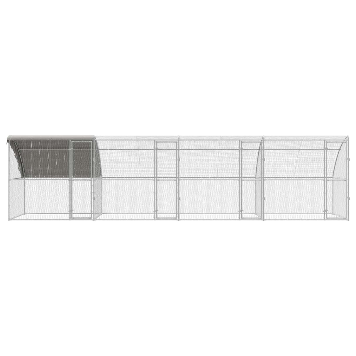 Chicken Cage 4 pcs Silver 800 x 200 x 200 cm Steel and PE