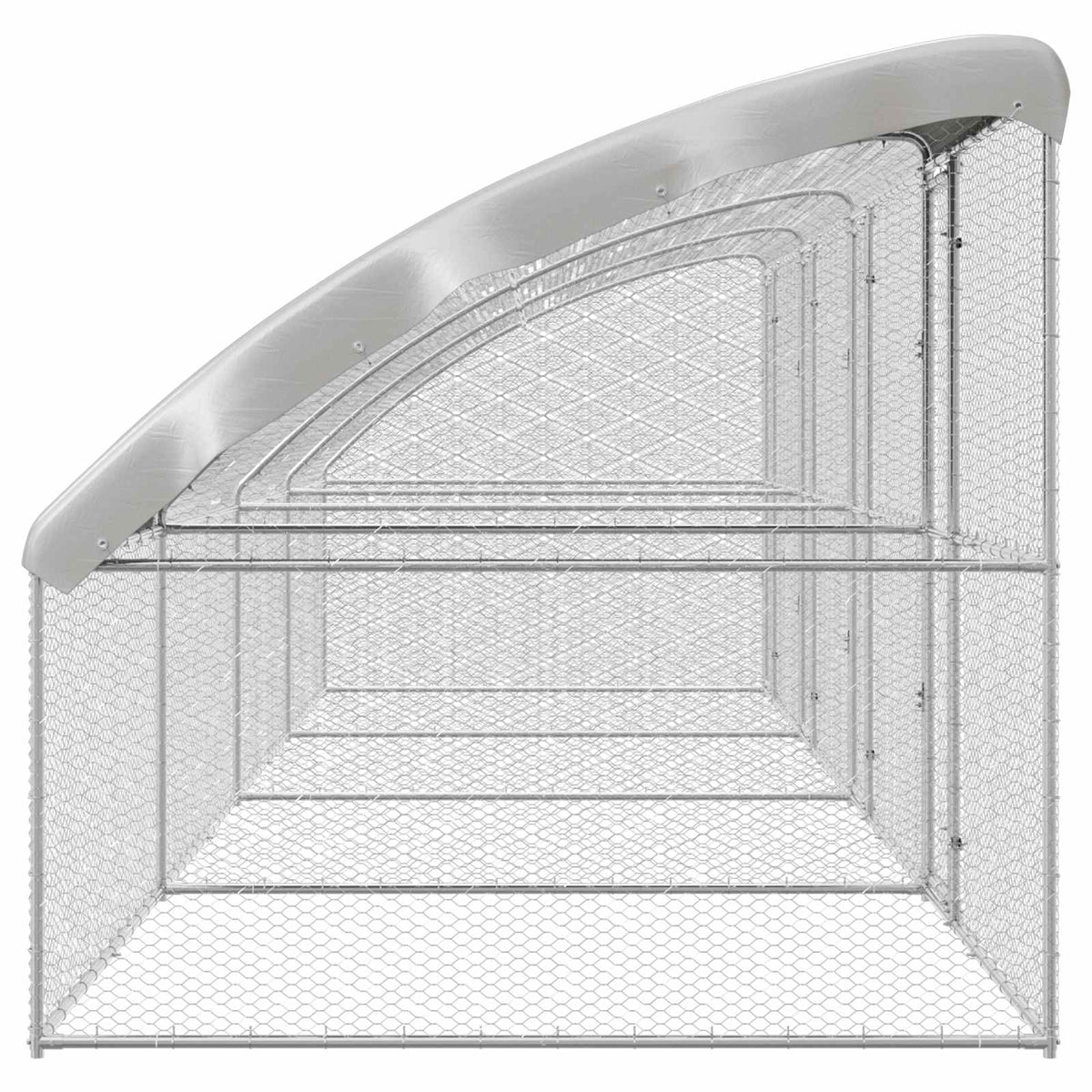 Chicken Cage 4 pcs Silver 800 x 200 x 200 cm Steel and PE