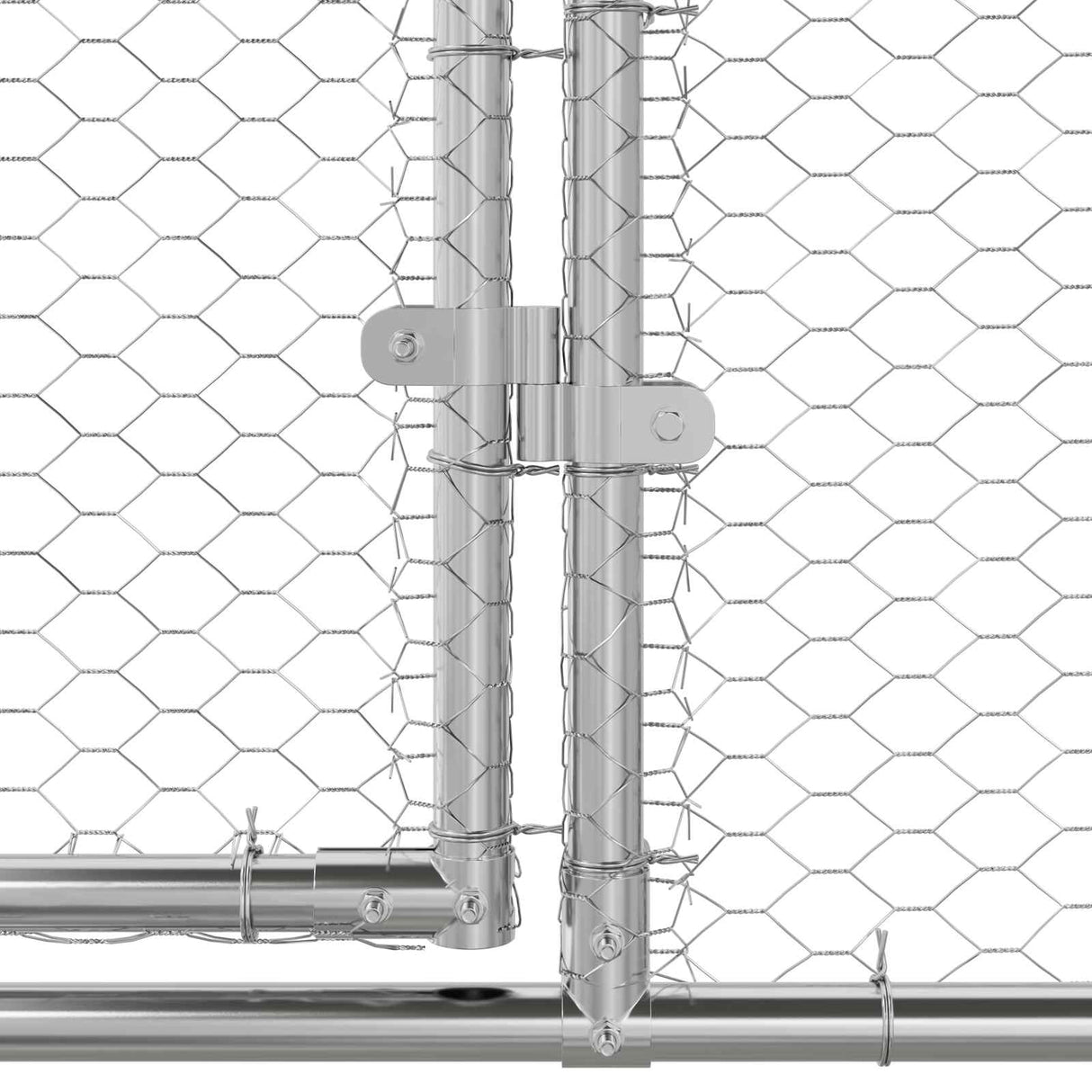Chicken Cage 4 pcs Silver 800 x 200 x 200 cm Steel and PE