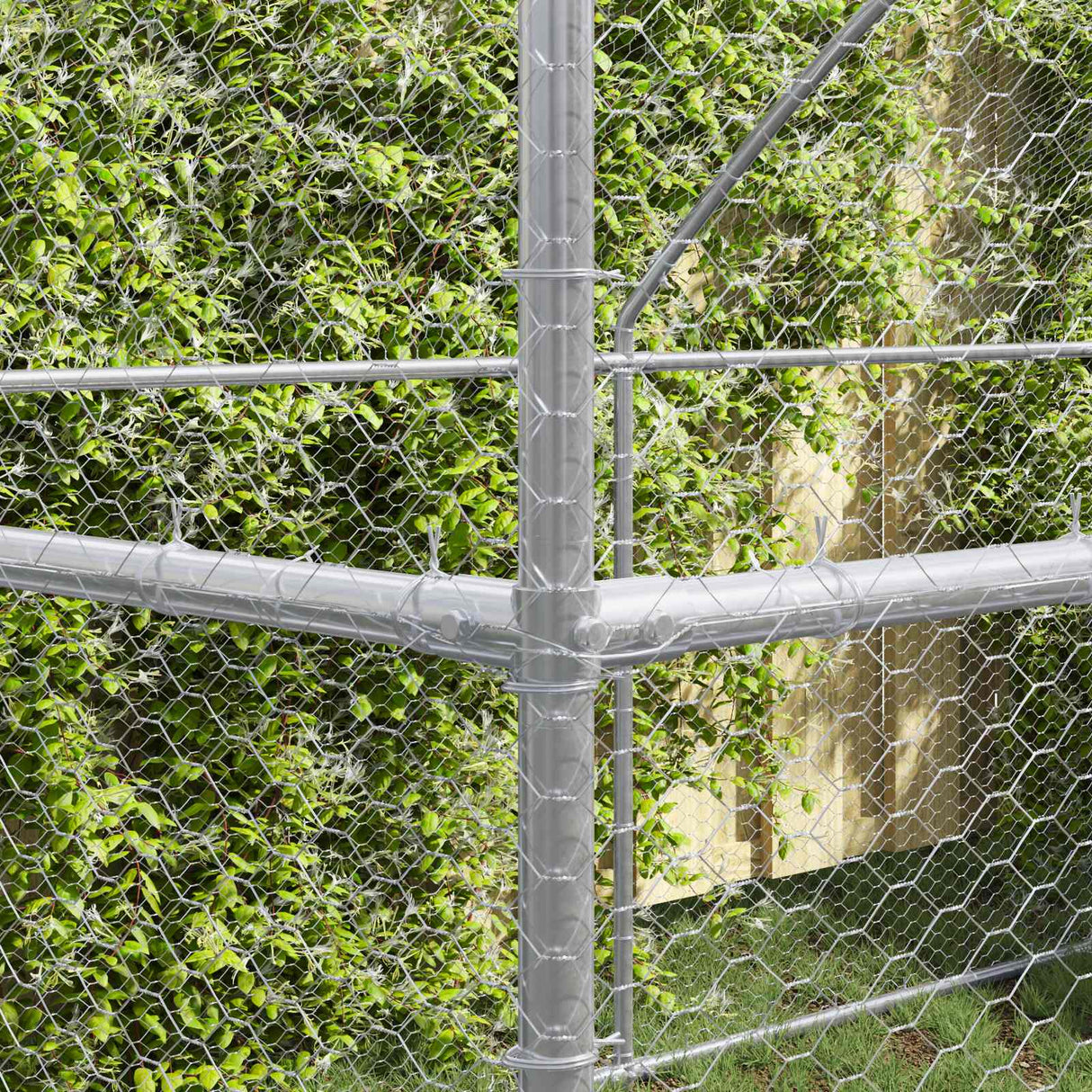 Chicken Cage 4 pcs Silver 800 x 200 x 200 cm Steel and PE