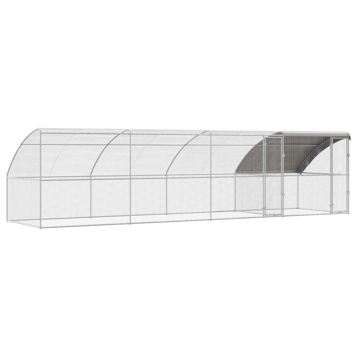 Chicken Cage 4 pcs Silver 800 x 200 x 200 cm Steel and PE