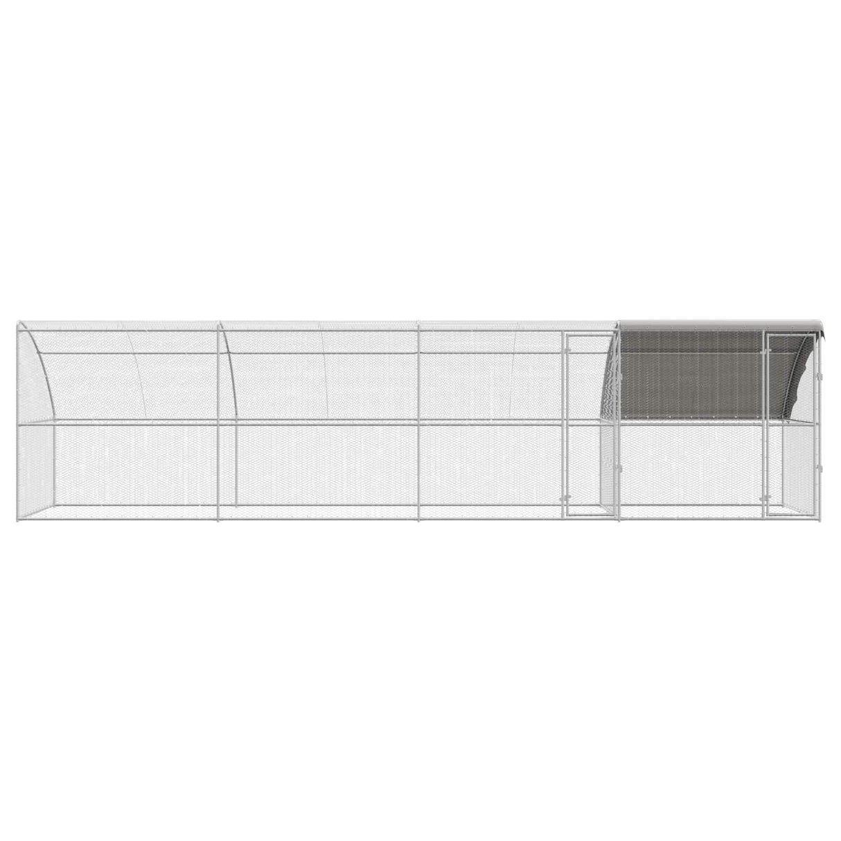 Chicken Cage 4 pcs Silver 800 x 200 x 200 cm Steel and PE