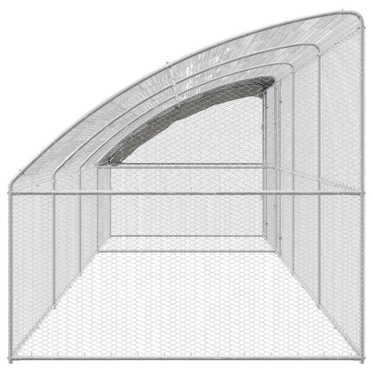 Chicken Cage 4 pcs Silver 800 x 200 x 200 cm Steel and PE