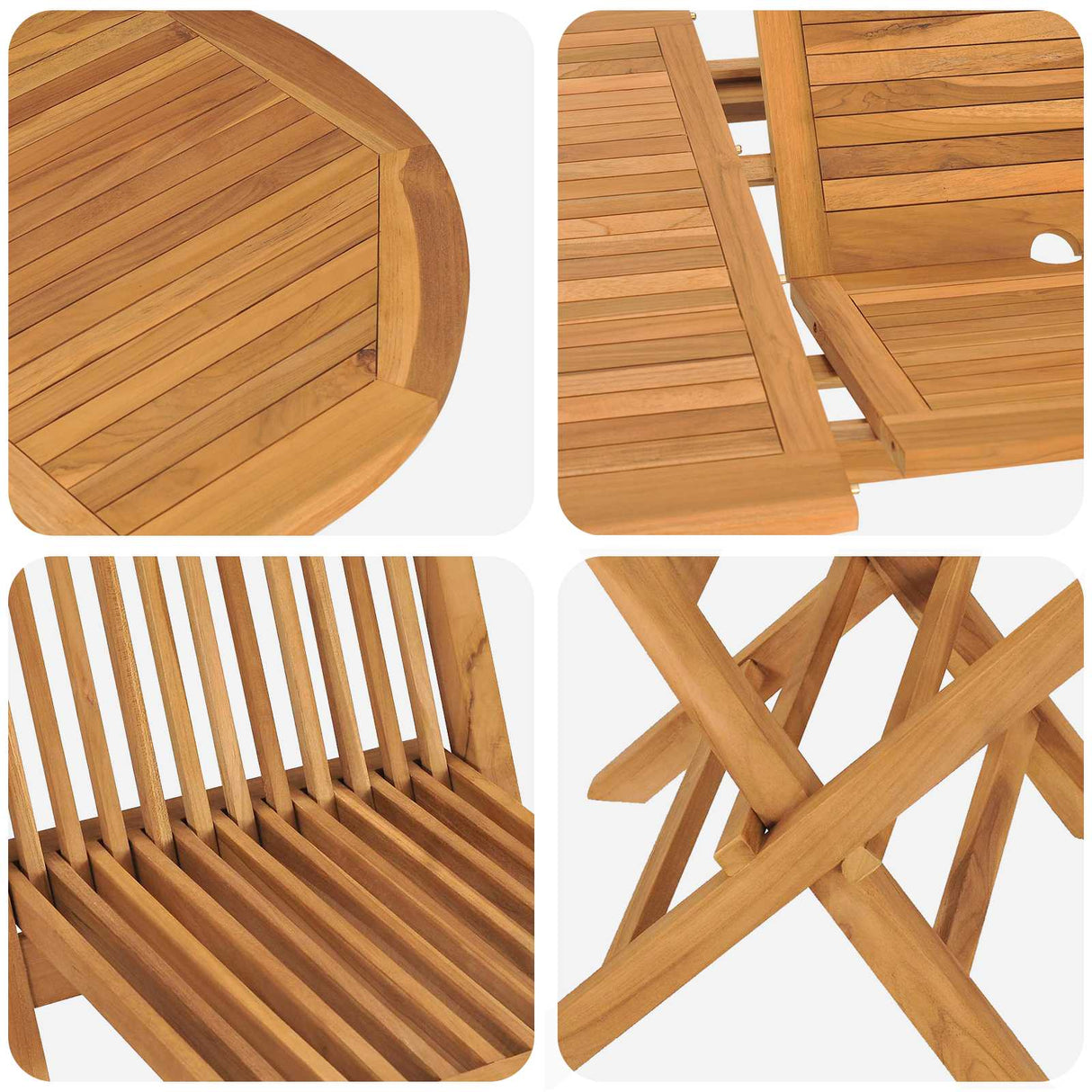 Garden Dining Set 5 pcs Brown Solid teak wood