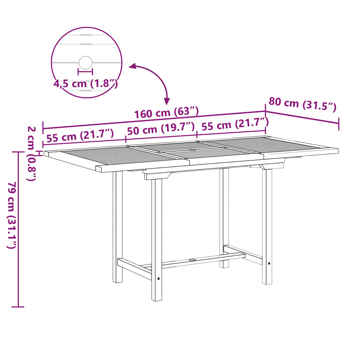 Garden Dining Set 7 pcs Brown Solid teak wood