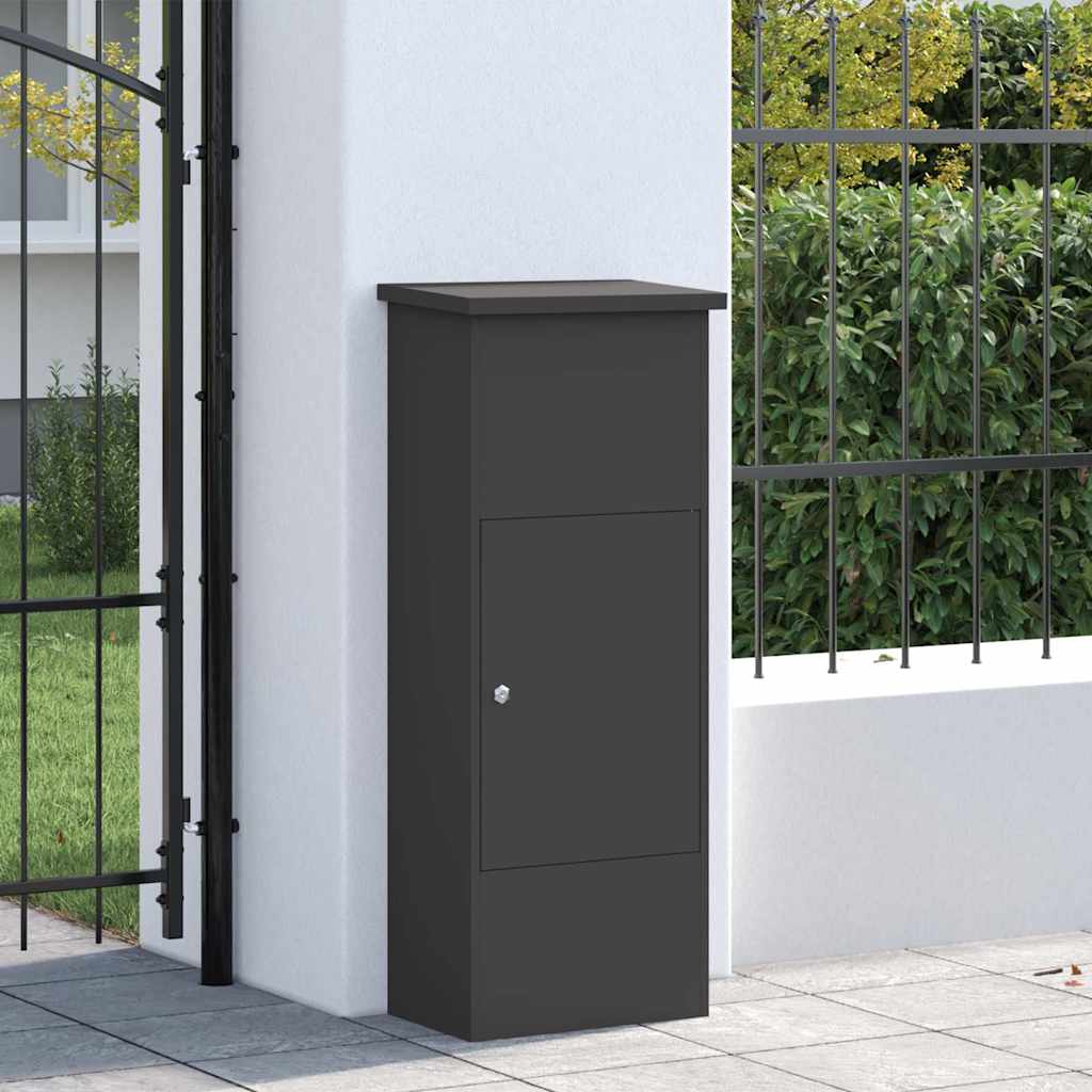 Parcel Drop Box with Storage Black 44,5 x 29 x 110,5 cm Steel