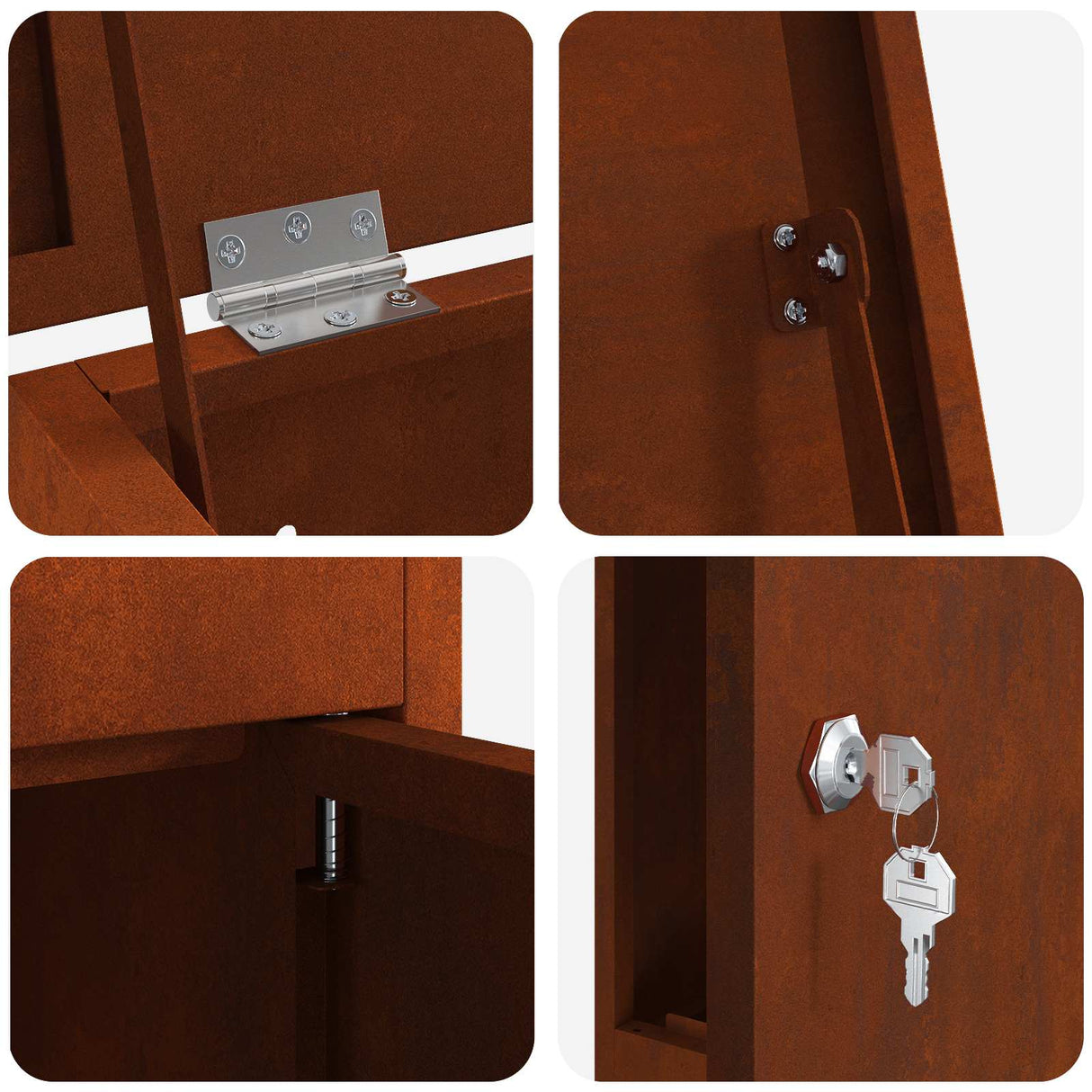 Parcel Drop Box Rusty 44,5 x 29 x 110,5 cm Weathering Steel