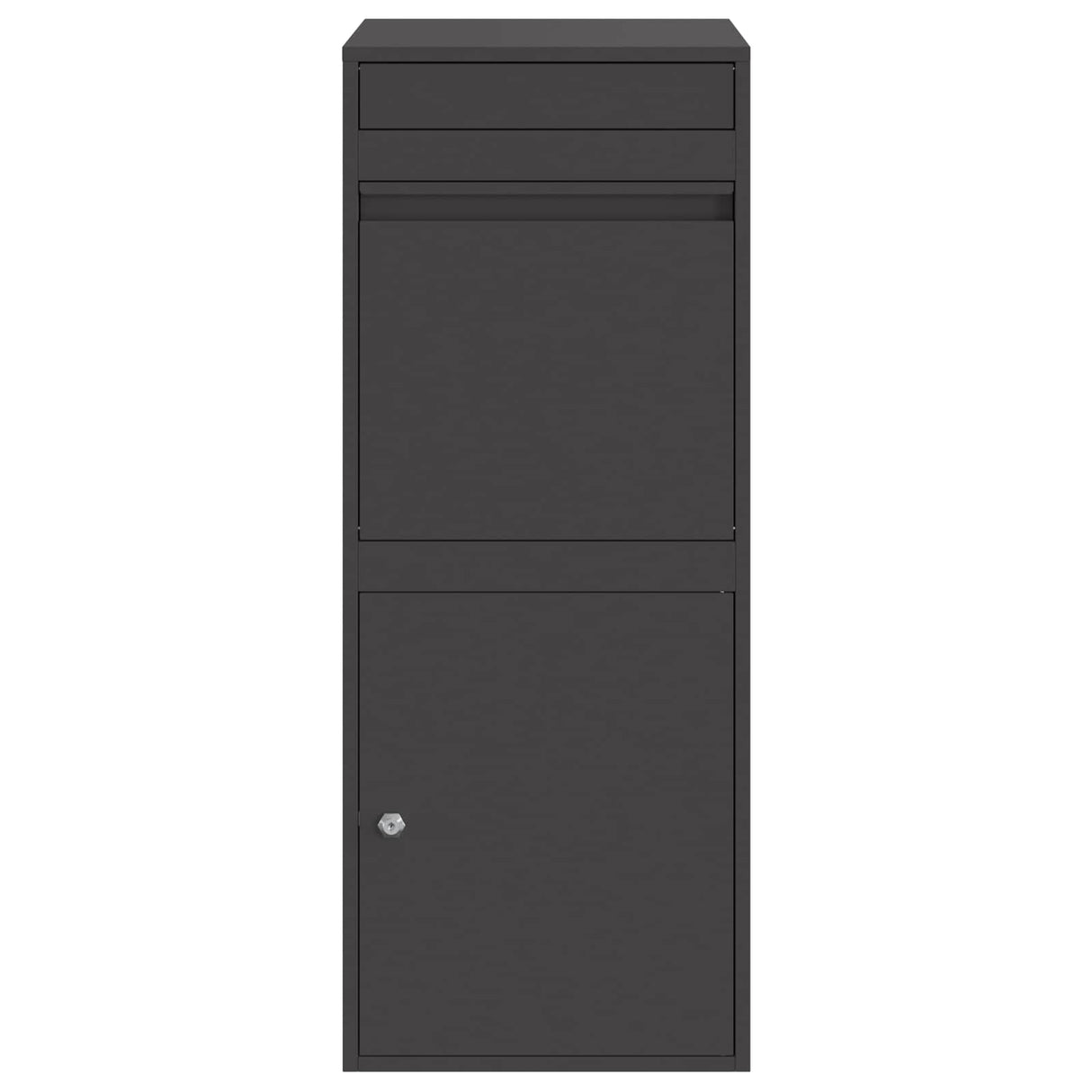 Parcel Drop Box with Storage Black 41 x 38 x 103 cm Steel