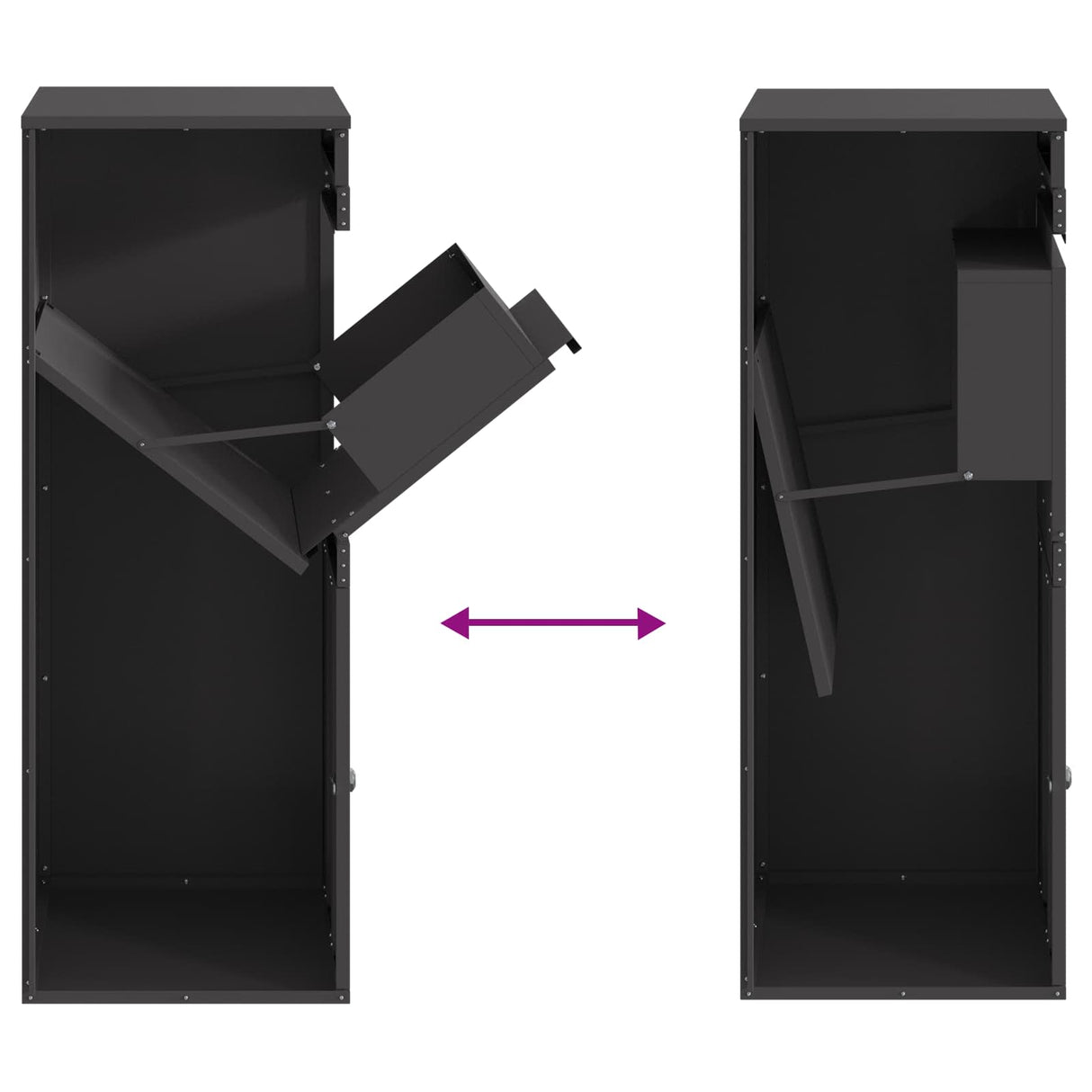 Parcel Drop Box with Storage Black 41 x 38 x 103 cm Steel