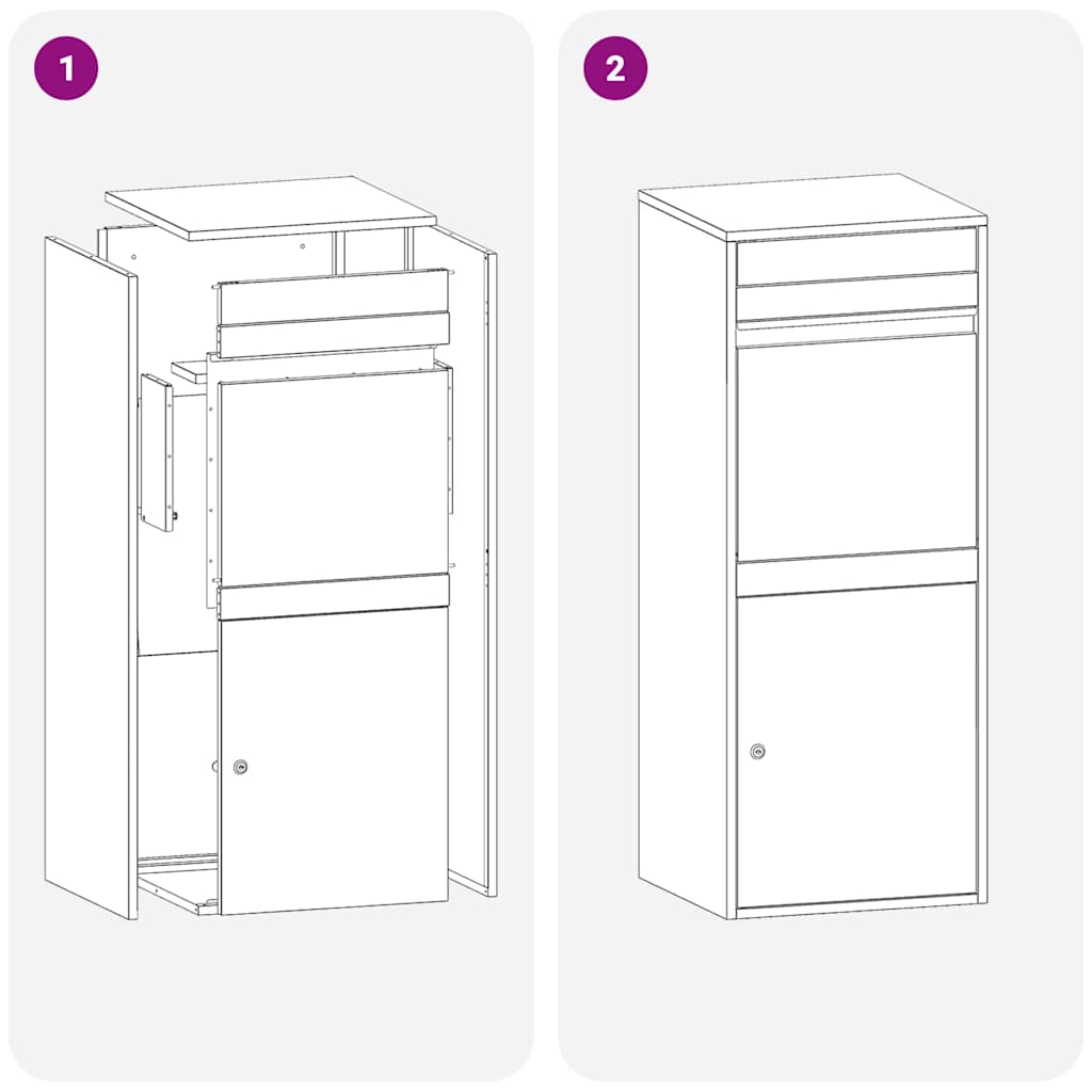 Parcel Drop Box with Storage Anthracite 41 x 38 x 103 cm Steel