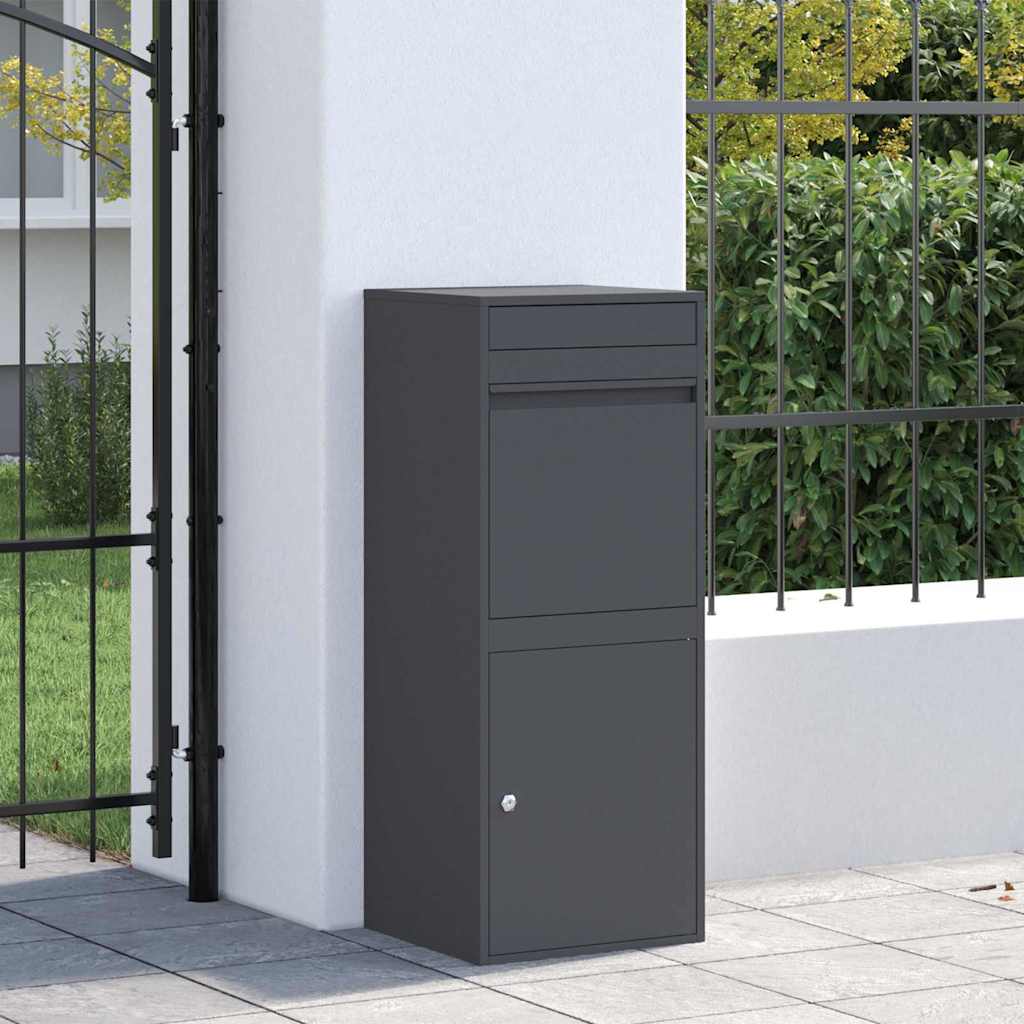 Parcel Drop Box with Storage Anthracite 41 x 38 x 103 cm Steel